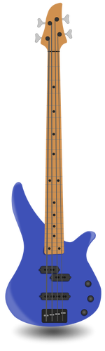 Jednoduchá basová kytara s čtyři řetězce vektorové ilustrace