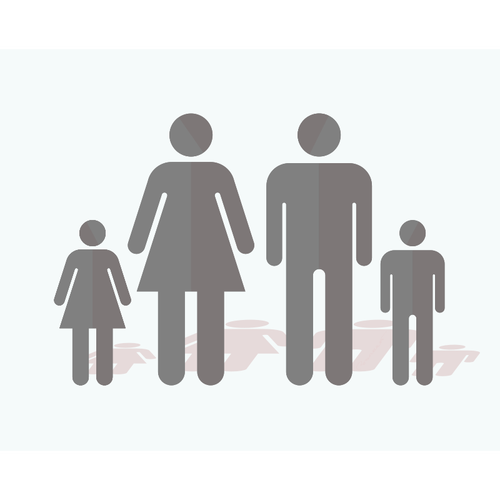 Rodinný znak silueta vektorový obrázek