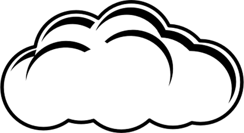 Vektori ClipArt mustavalkoinen pilvinen päivämerkki