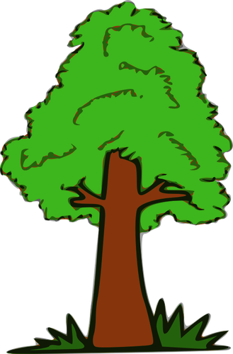 Yksinkertainen puu pensaalla