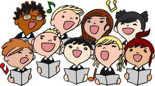 Immagine vettoriale di coro di bambini