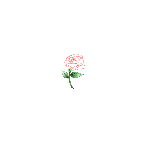 Gambar vektor mawar tunggal