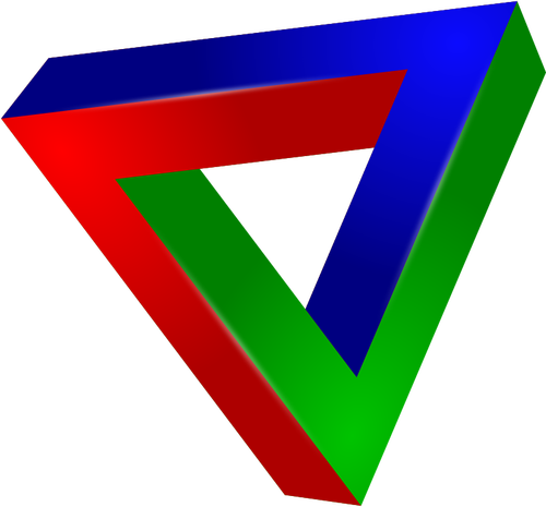 Klipart nemožný trojúhelník v barvě