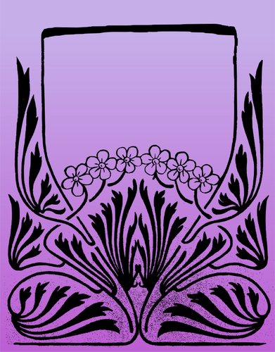 Image de vecteur pour le cadre violet fleur six