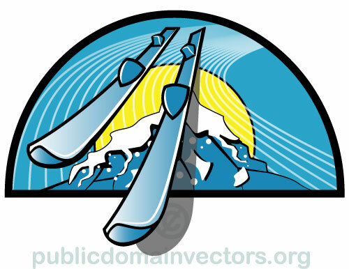 Lyžařské centrum vektorové logo