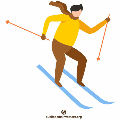 Gambar clip art skier