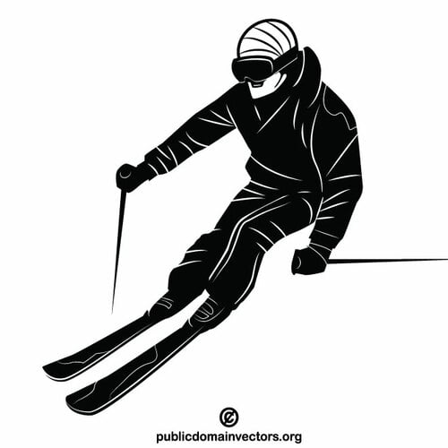 Esquiador sobre a pista de esqui