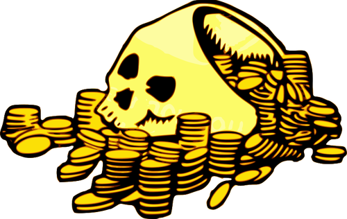 Skull and Money Vector