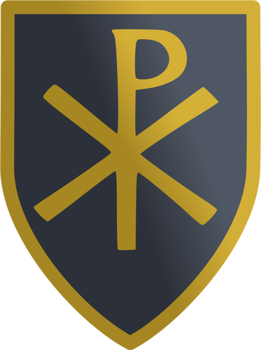Image clipart vectoriel du bouclier avec le signe du labarum chrétienne