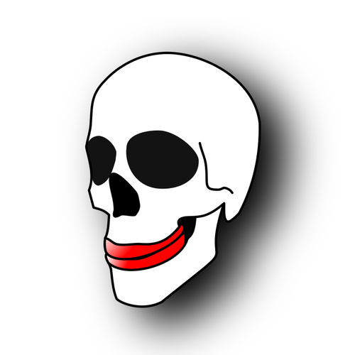 Cranio di brutto con immagine di vettore di labbra rosse