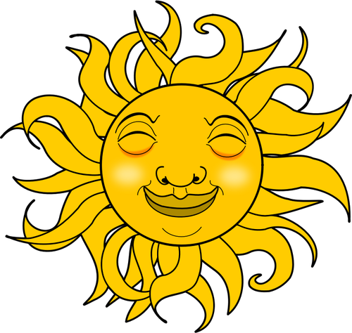 Immagine vettoriale sole sorridente di estate