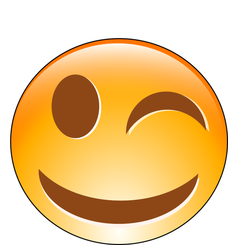 Vectorillustratie van winking glimlachend oranje emoticon