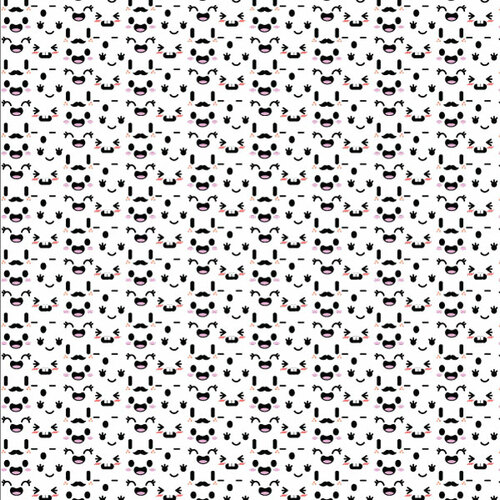 Seamless pattern smiling faces