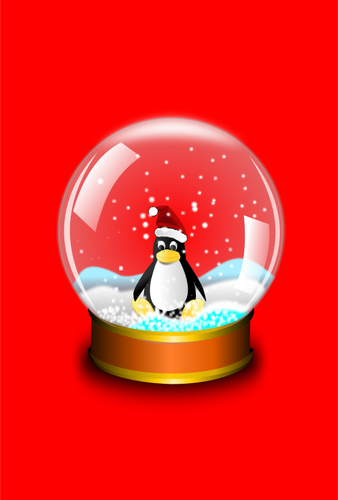小企鹅在玻璃球矢量图