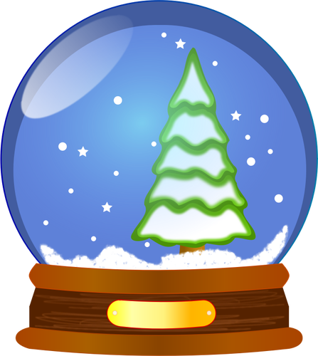 Boule à neige avec arbre de Noël image clipart vectoriel