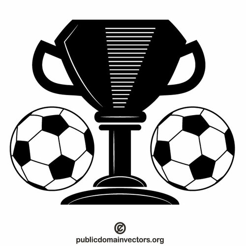 Fotbalové míče a trofej