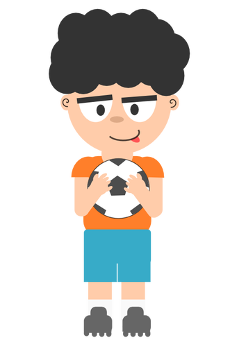 Immagine vettoriale di un ragazzo con un calcio bal