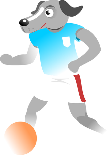 כדורגל הכלב בתמונה וקטורית