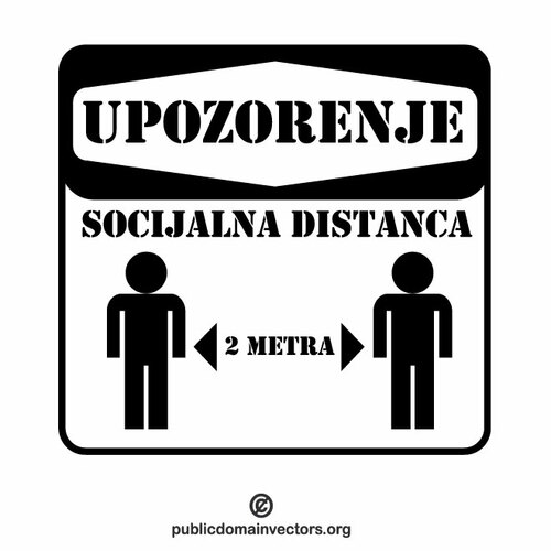 Semn de distanțare socială în croată