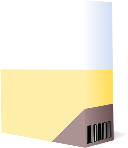 Vektori piirustus violetti ja keltainen ohjelmisto laatikko viivakoodi