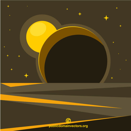 Clip art vectorial de eclipse solar