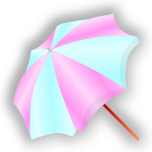 Umbrelă de soare roz şi albastru vector imagine