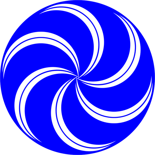 Boule spirale bleue