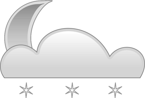 パステル調着色された雪の雲標識のベクター クリップ アート