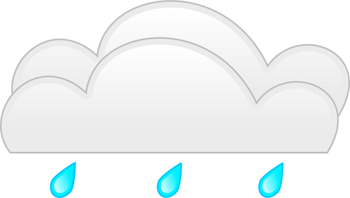 Pastel gekleurde overcloud regen teken vectorillustratie