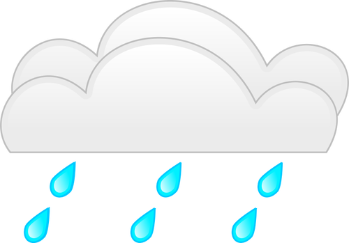 Dibujo de pastel de color vectorial overcloud signo de lluvias