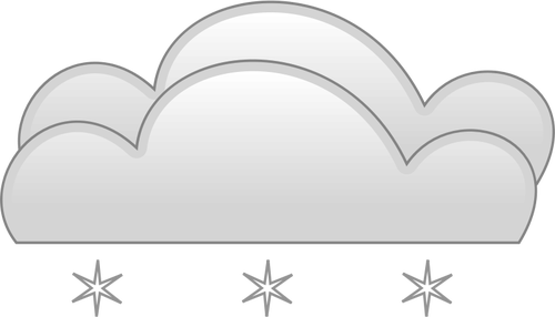 Vector graphics of pastel colored overcloud snow sign