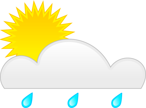 Pastelowe kolorowe symbol słoneczny z deszczu wektorowa