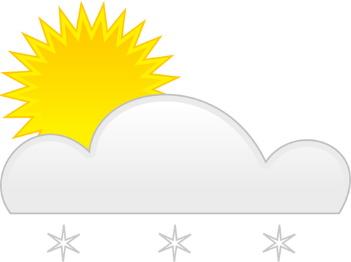 פסטל צבעוניים הסמל של סאני עם האיור וקטורית שלג