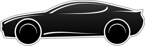 Carro desportivo em clip-art vector preto e branco