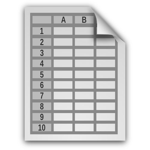 Symbole du document feuille de calcul