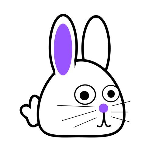 Весенний кролик с фиолетовым уши векторное изображение