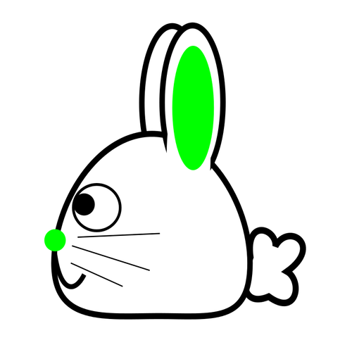 Lente bunny met groene korenaren vectorillustratie