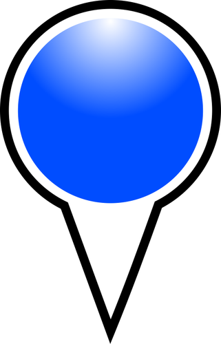 Mappa di illustrazione vettoriale di puntatore colore blu