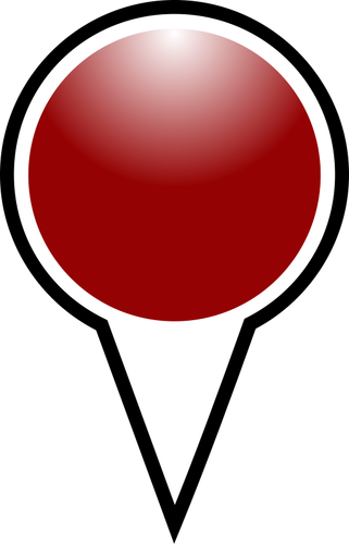 Kaart van aanwijzer crimson kleur vectorillustratie