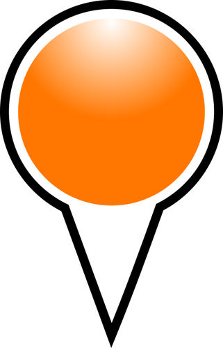 Peta pointer warna oranye vektor grafis