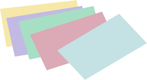 Vektoripiirustus värillisistä indeksikorteista