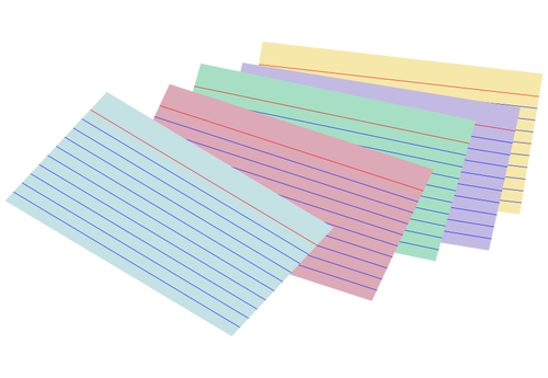 色付きのインデックス カード ベクトル画像