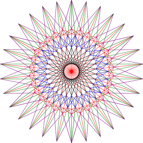 رسم توضيحي لنجم متحرك من أشكال هندسية