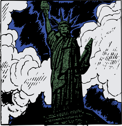 Staty av Liberty tecknad