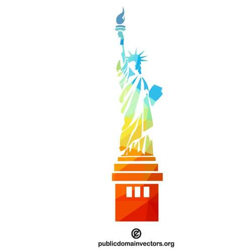 Standbeeld van Liberty silhouet vector