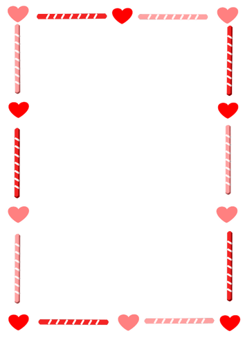 Coeur et bonbons frontière dessin vectoriel