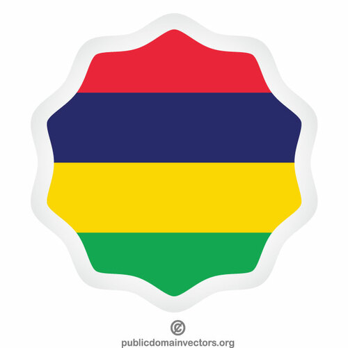 Mauritius flagg rund etikett