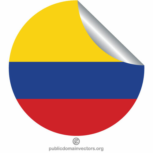Bendera Kolombia pada stiker mengupas