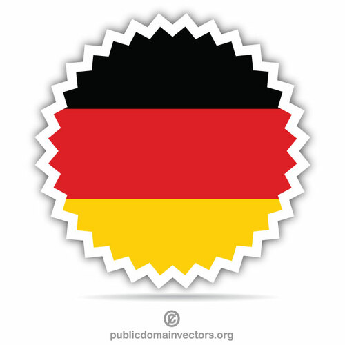 Alman bayrağı yuvarlak etiket