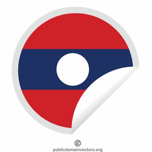 Etiqueta da casca com a bandeira de Laos